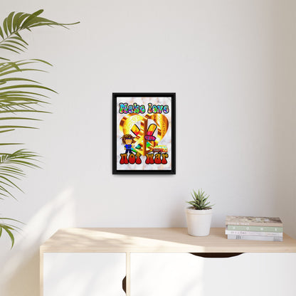 love peace - framed canvas art (white marble)