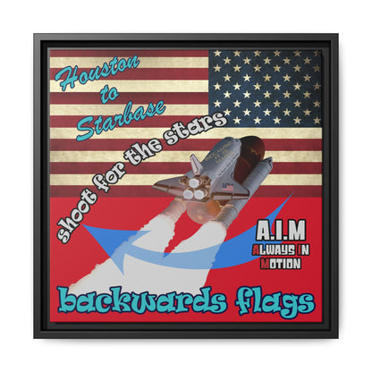 shoot for the stars - framed canvas art (dark red)