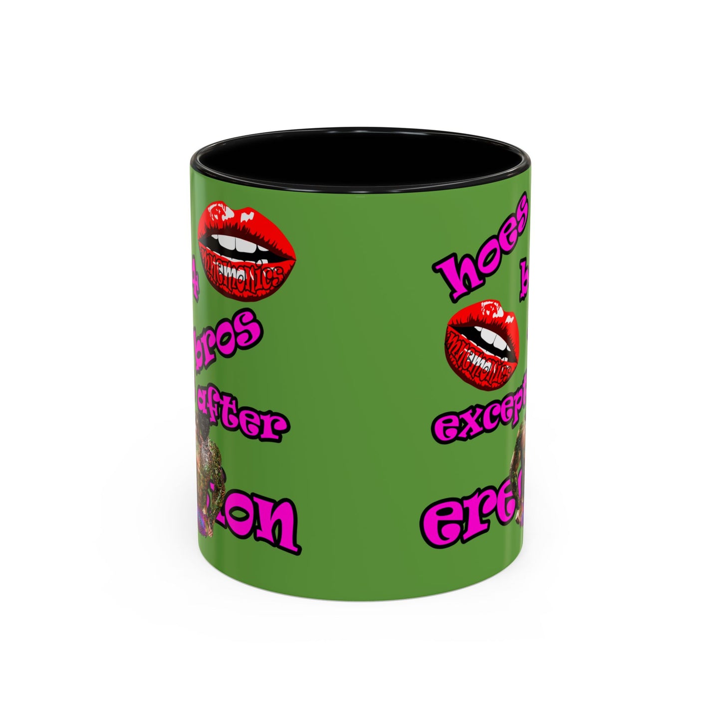 hoes b4 bros - Accent Mug (green)