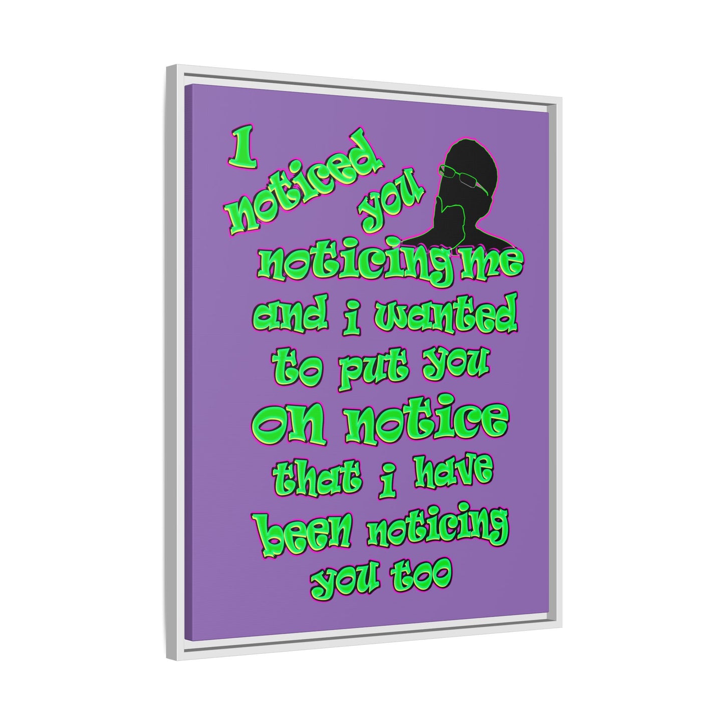 noticed you noticing - framed canvas art (light purple)