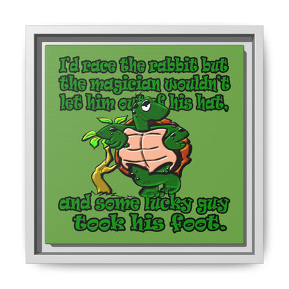 turtle race - framed canvas art (green)