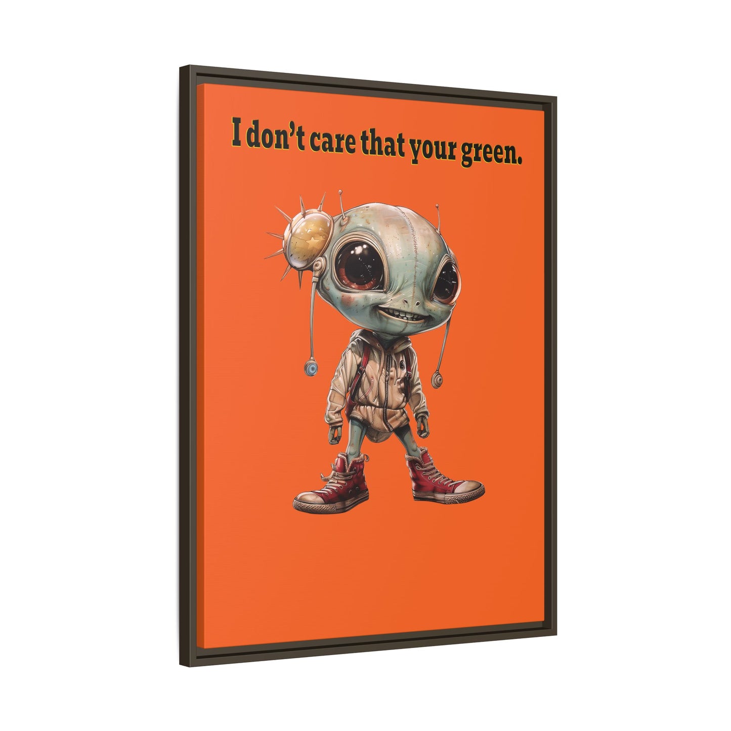 I don't care that your green - framed canvas art (orange)