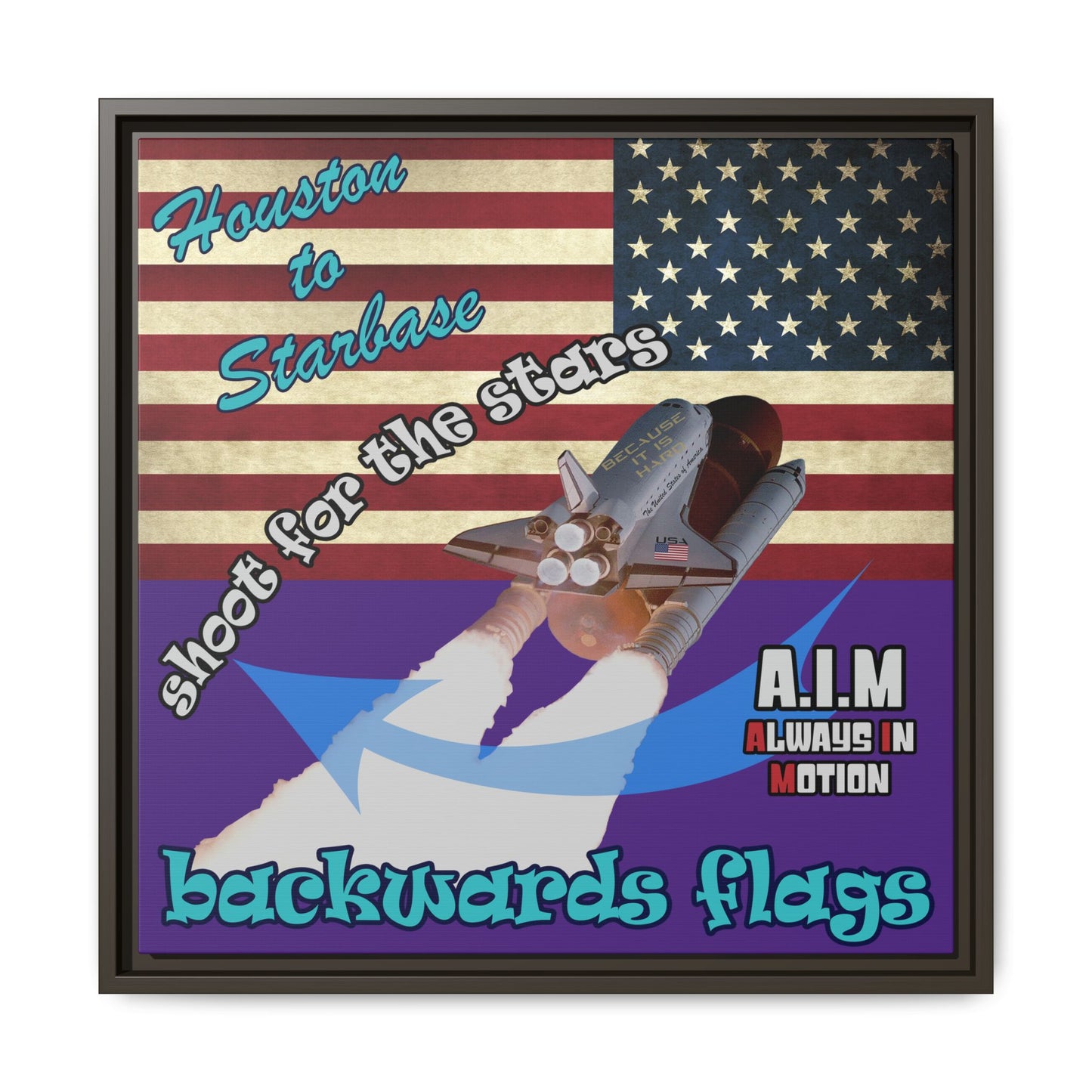 shoot for the stars - framed canvas art (purple)