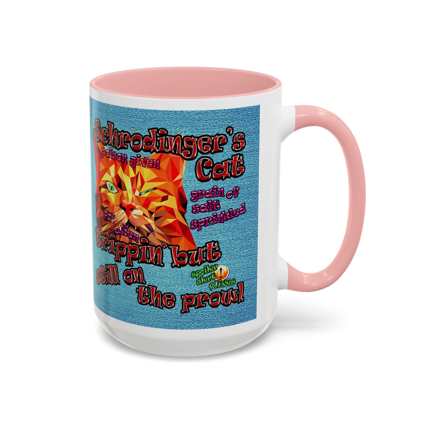 schrodinger's cat - Accent Mug (faded blue)