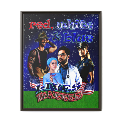 rw&b lives matter - framed canvas art ('snoops' background)