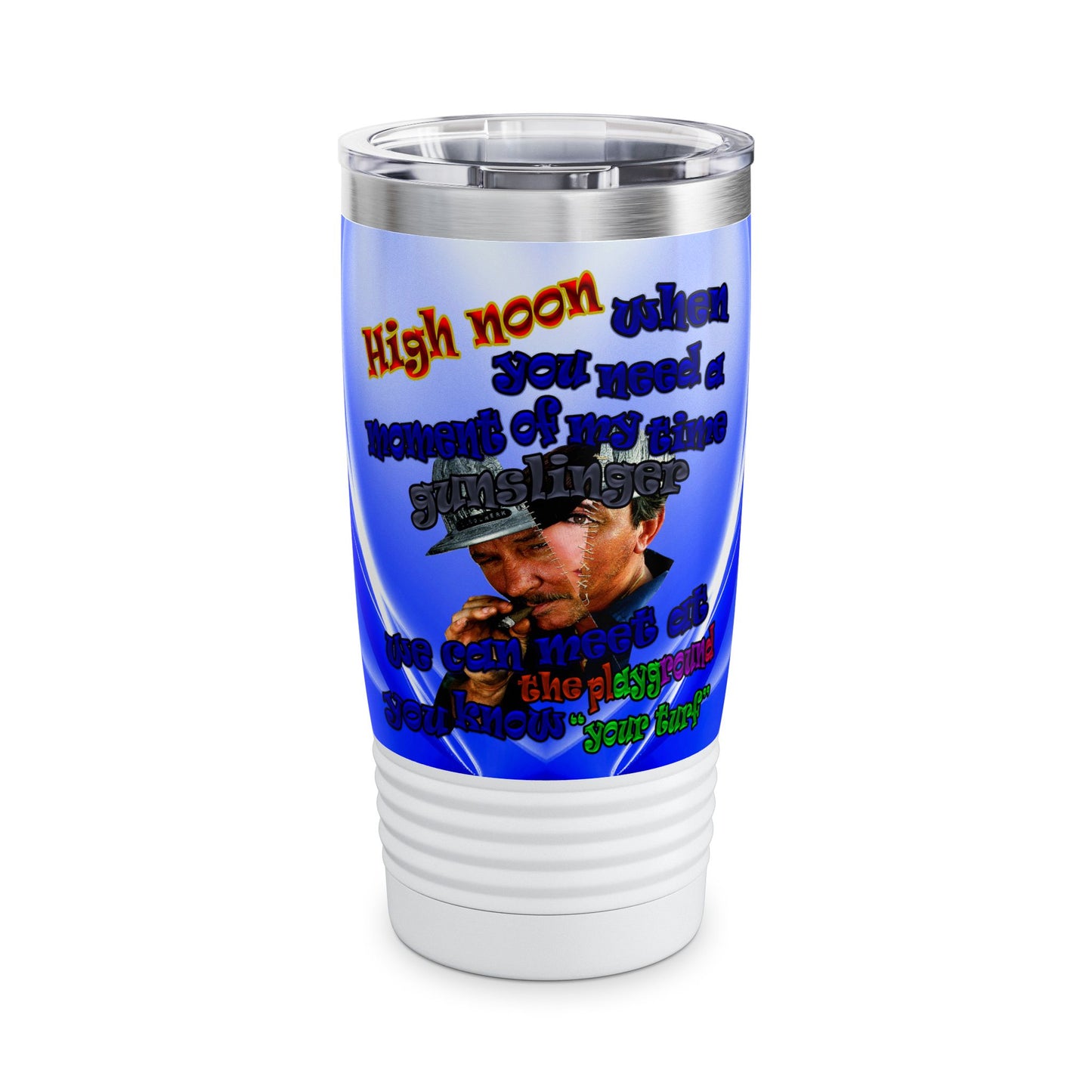 high noon - Ringneck Tumbler, 20oz (blue-white wave)