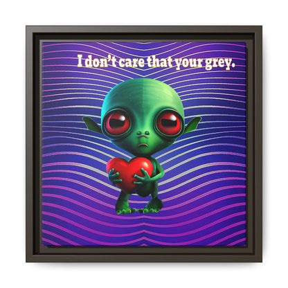 I don't care that your grey - framed canvas art (purple wave)