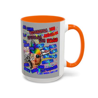 drop the beat - Accent Mug (light grey)