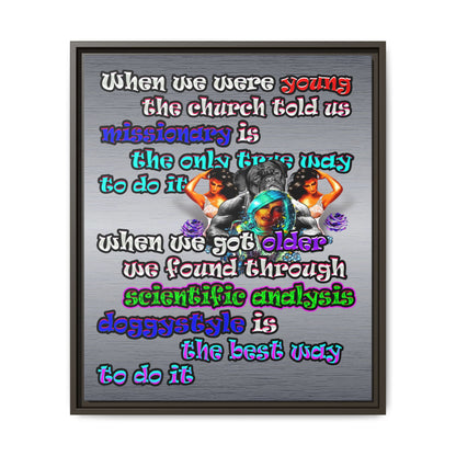 doggystyle - framed canvas art (brushed nickel)