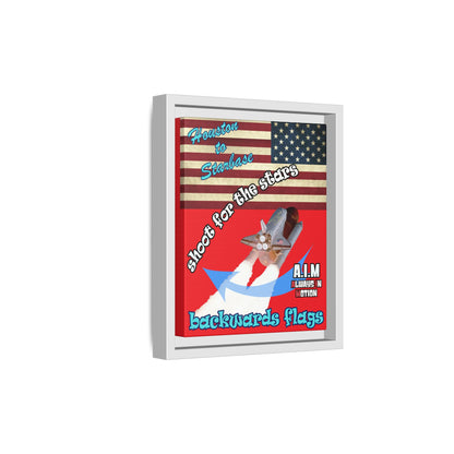 shoot for the stars - framed canvas art (red)
