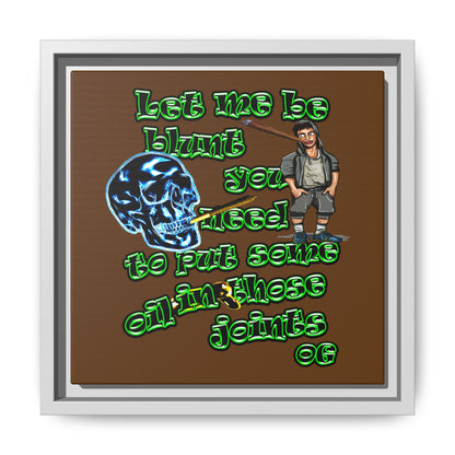 og - framed canvas art (brown)