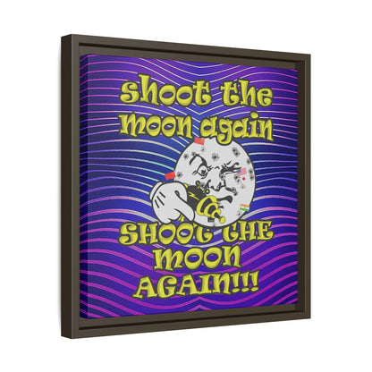 shoot the moon again - framed canvas art (purple wave)