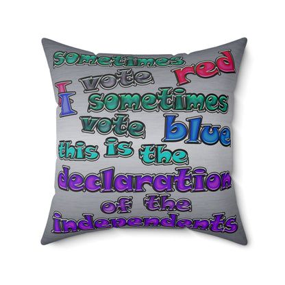 declaration of the independents - Spun Polyester Square Pillow - (brushed nickel)