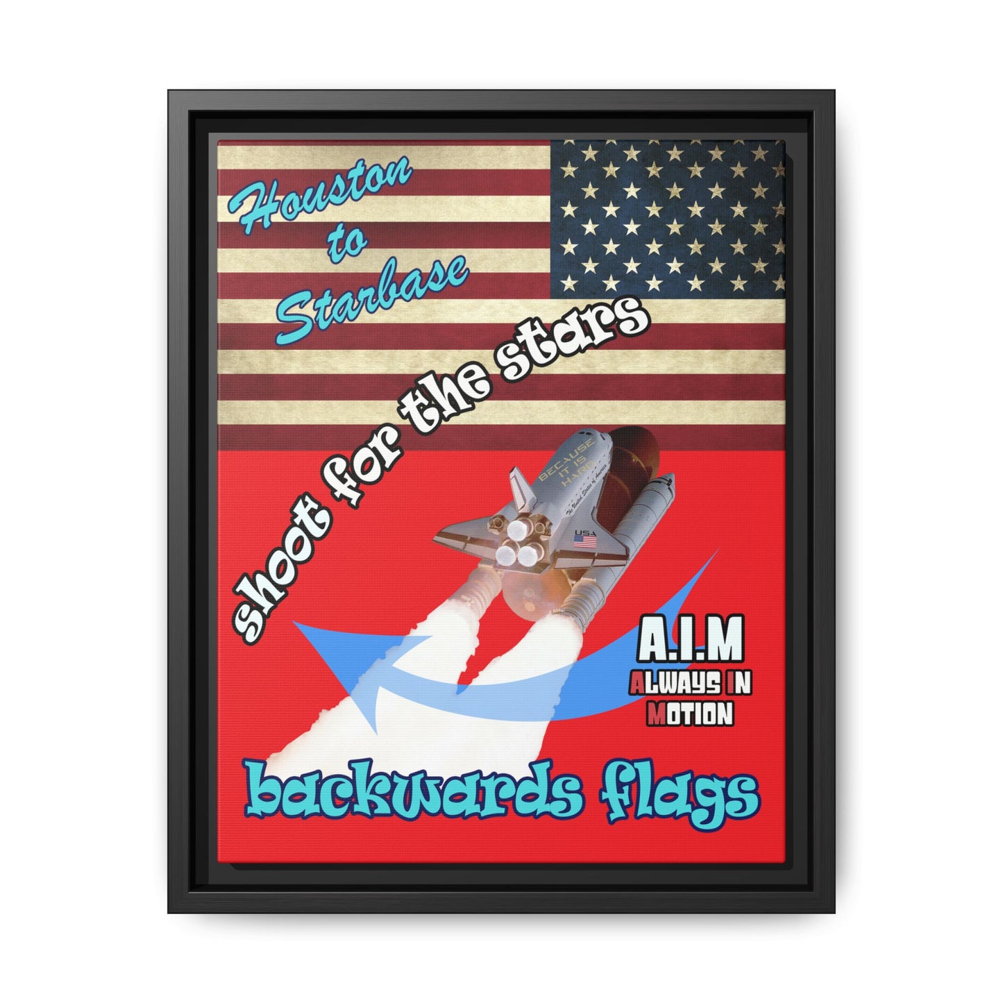 shoot for the stars - framed canvas art (red)