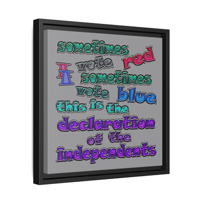 declaration of the independents - framed canvas art (grey)