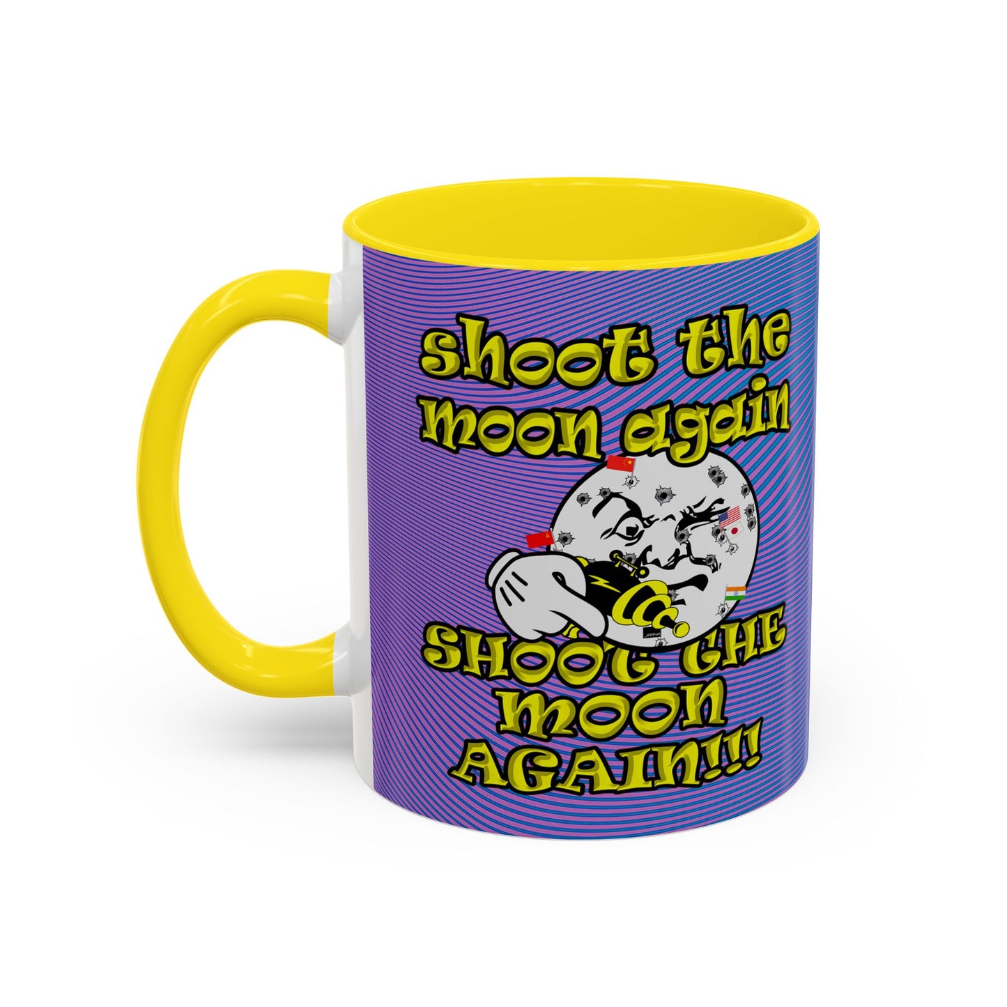 shoot the moon again - Accent Mug (light blue-purple wave)