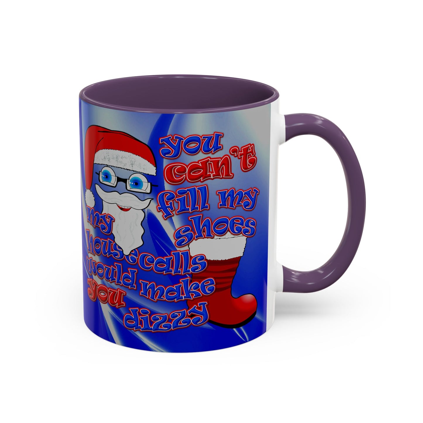 santa's shoes - Accent Mug (blue-white wave)