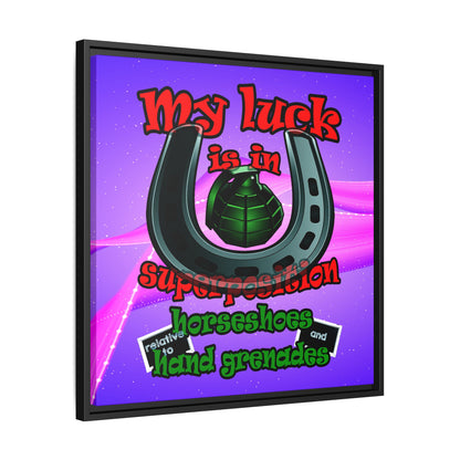 my luck - framed canvas art (purple-pink wave)