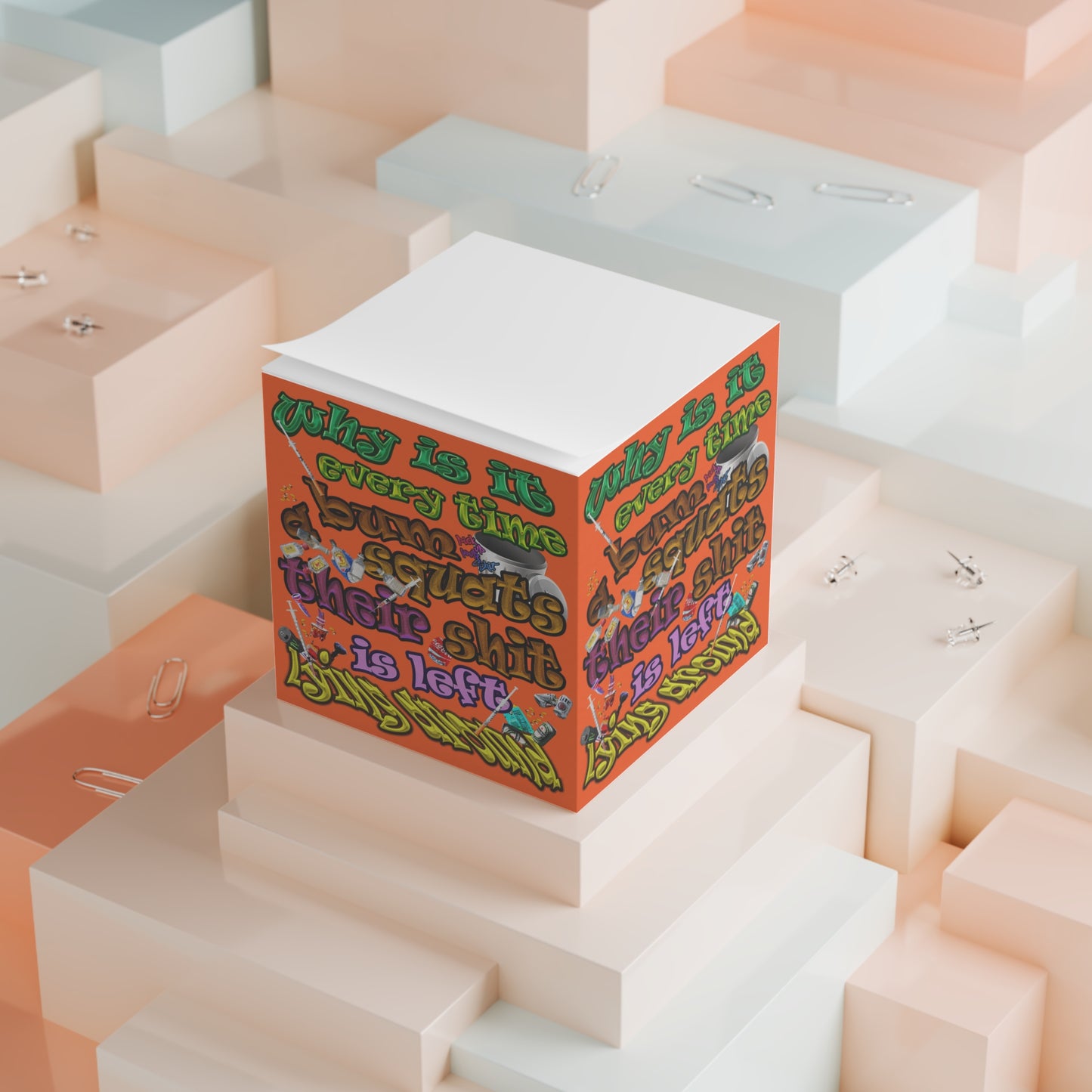 the bum's shit - note cube (orange)