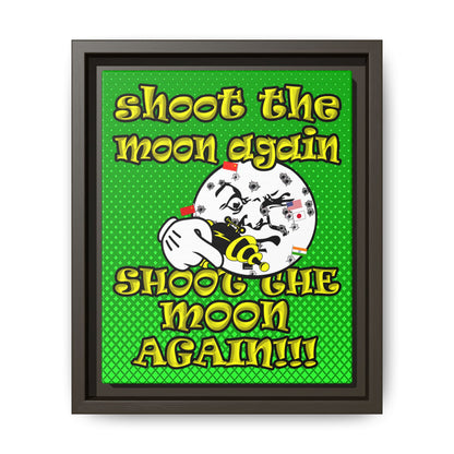 shoot the moon again - framed canvas art (logo green)
