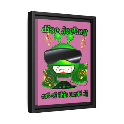disc jockey - framed canvas art (light pink)