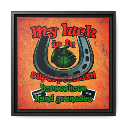 my luck - framed canvas art (burnt orange)