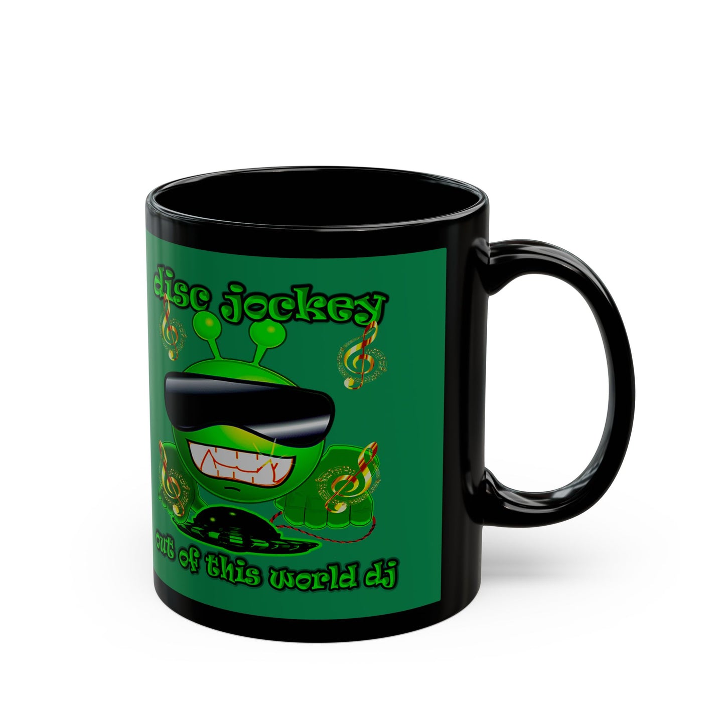 disc jockey - Black Mug (dark green)