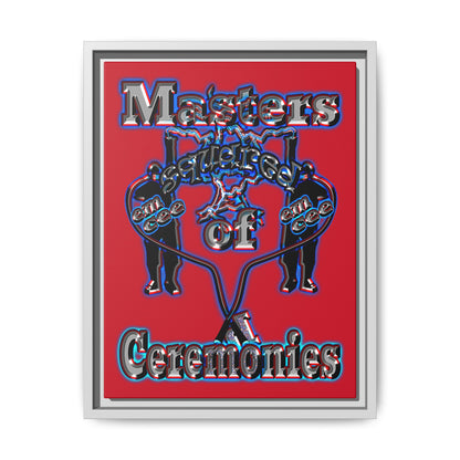 em cee squared - framed canvas art (dark red)