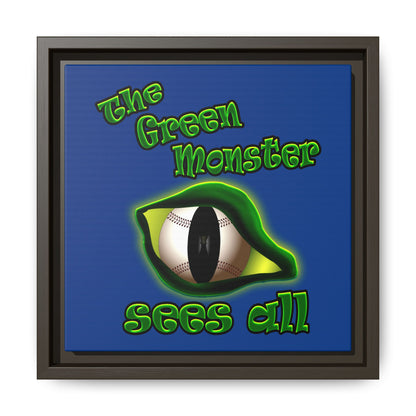 green monster - framed canvas art (dark blue)