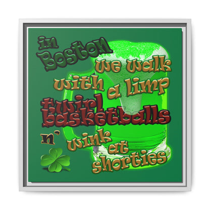 celtics logo - framed canvas art (dark green)