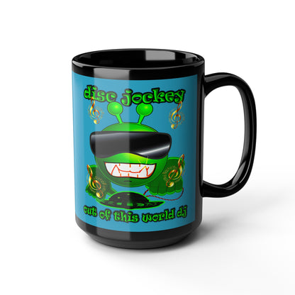 disc jockey - Black Mug (turquoise)