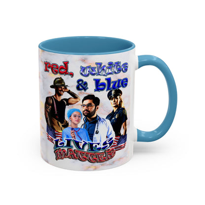 rw&b lives matter - Accent Mug (white marble)