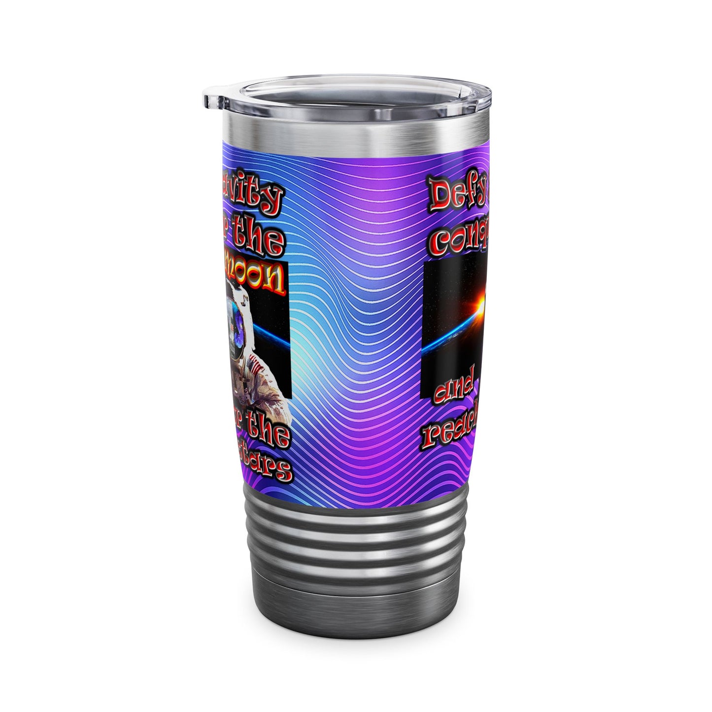 defy conquer reach - Ringneck Tumbler, 20oz (purple wave)