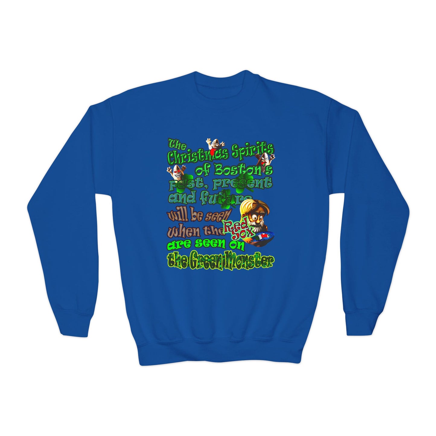 christmas spirits of boston - Youth Crewneck Sweatshirt