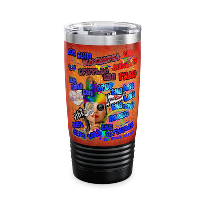 drop the beat - Ringneck Tumbler, 20oz  (burnt orange)