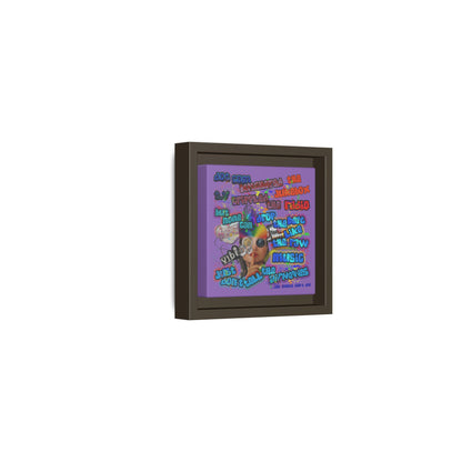 drop the beat - framed canvas art (light purple)