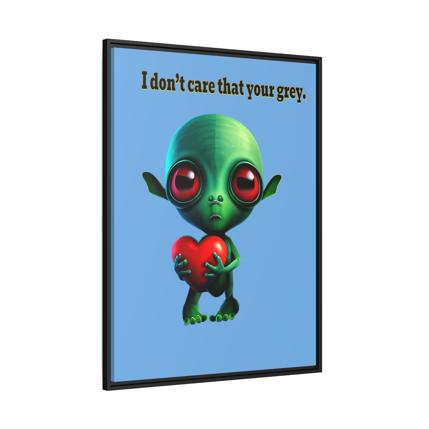 I don't care that your grey - framed canvas art (light blue)