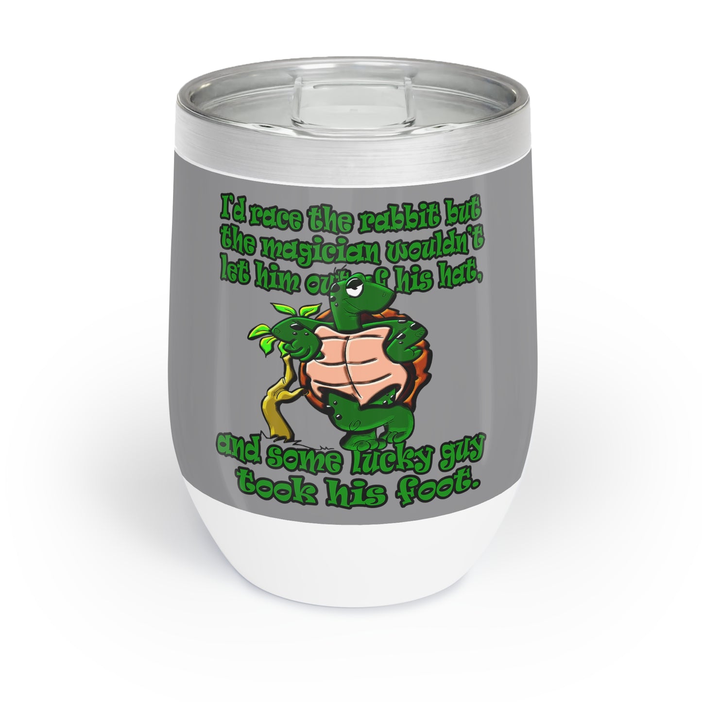 turtle race - Chill Wine Tumbler (grey)
