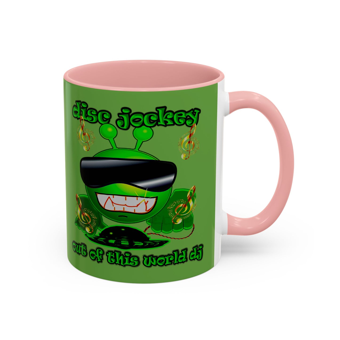 disc jockey - Accent Mug (green)