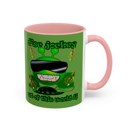 disc jockey - Accent Mug (green)