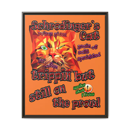 schrodinger's cat - framed canvas art (crusta)
