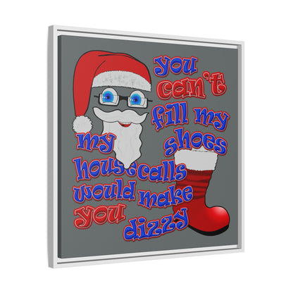 santa's shoes - framed canvas art (dark grey)