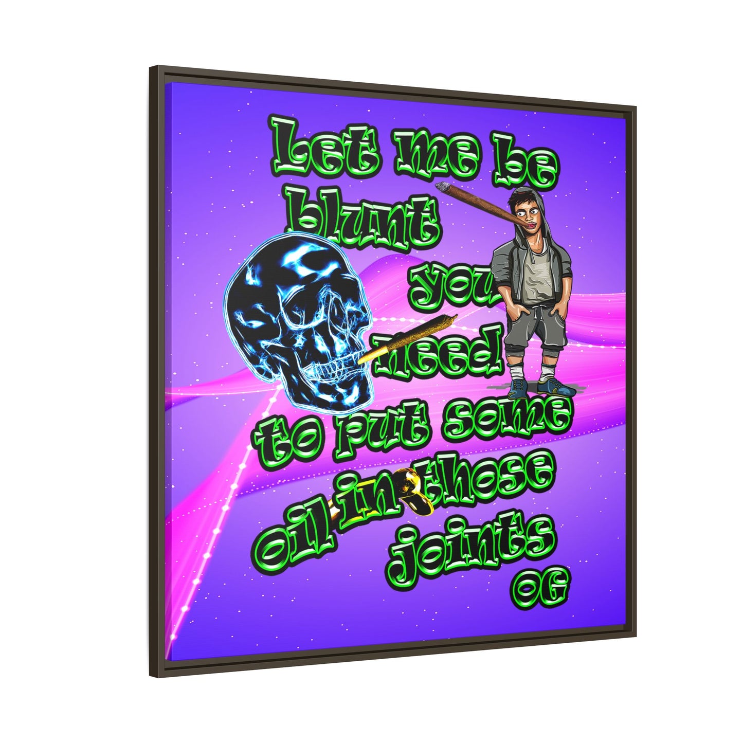 og - framed canvas art (purple-pink wave)
