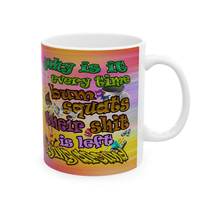 the bum's shit - White Mug (color blur)