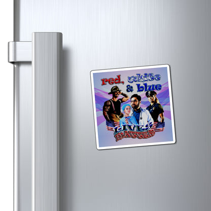 rw&b lives matter - Magnets - (light blue-pink wave)