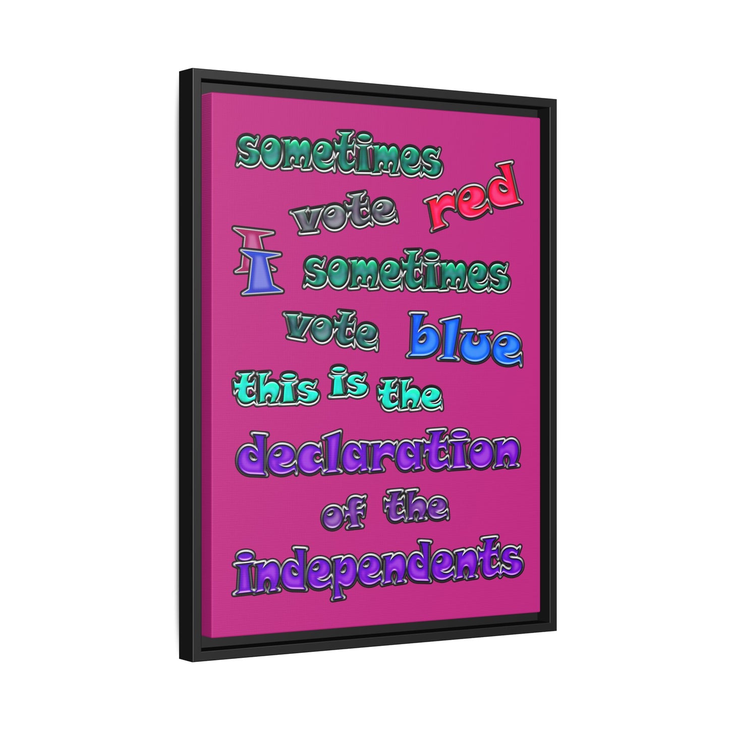 declaration of the independents - framed canvas art (pink)