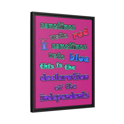 declaration of the independents - framed canvas art (pink)