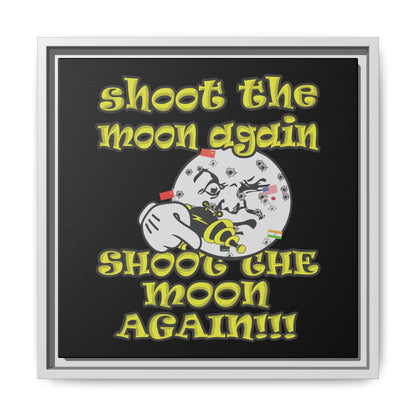 shoot the moon again - framed canvas art (black)