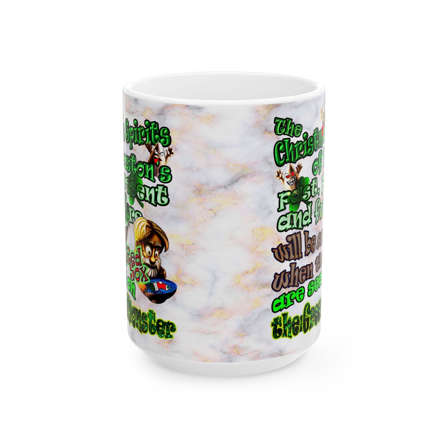 christmas spirits of boston - White Mug (white marble)