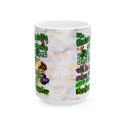 christmas spirits of boston - White Mug (white marble)